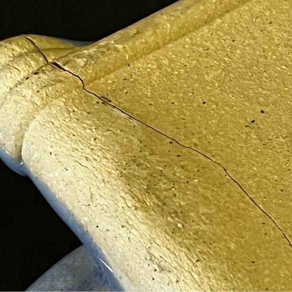 Art Pottery Butter Stick Dish Tray Handled Glazed Rolled Loop Incense Pottery - Picture 10 of 12